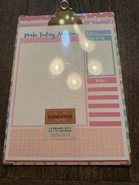 NWT Clementine Clipboard With Note Pad, 8.5"×11"